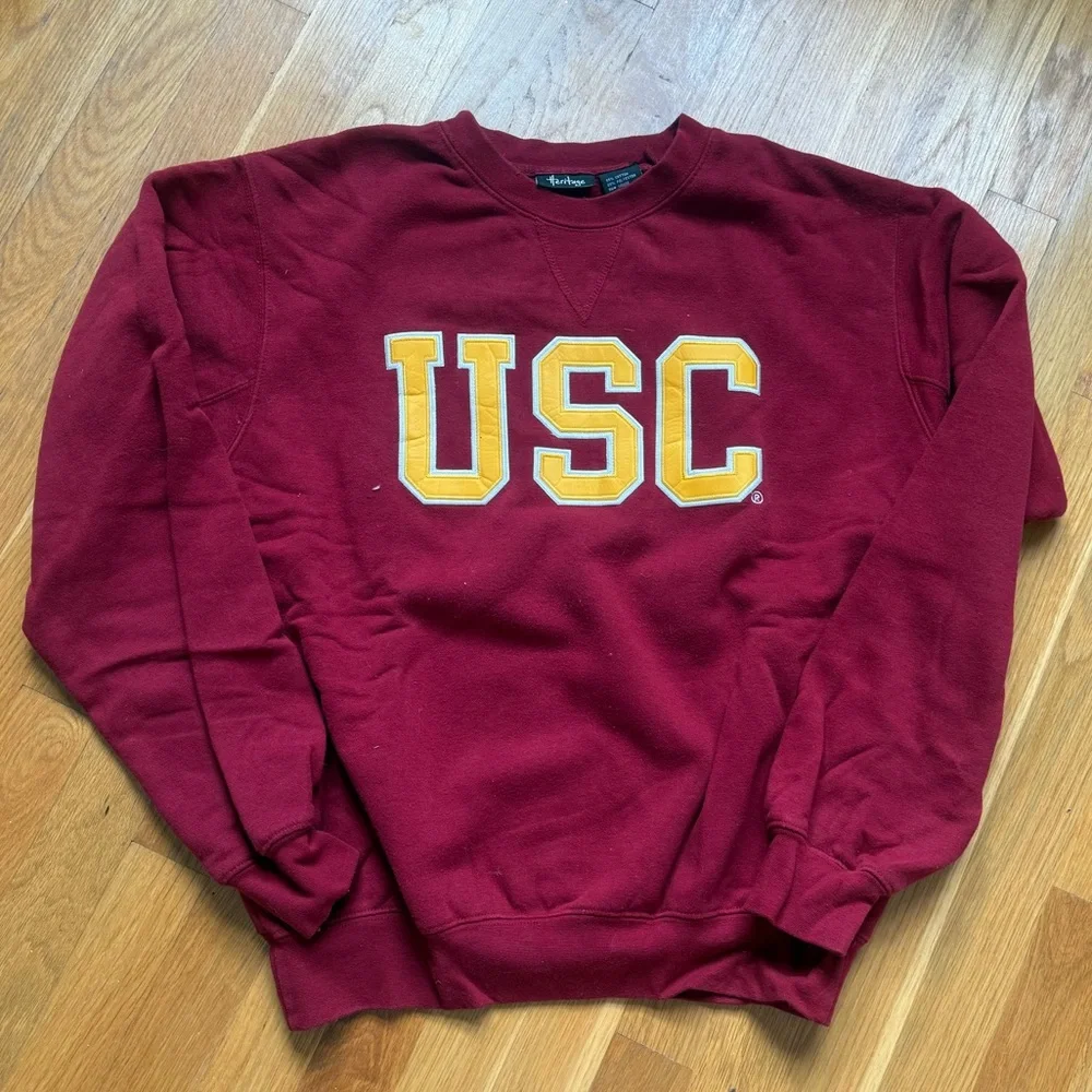 USC Trojan Basics Heritage Tackle Twill Fleece Sweatshirt - Picture 2 of 4